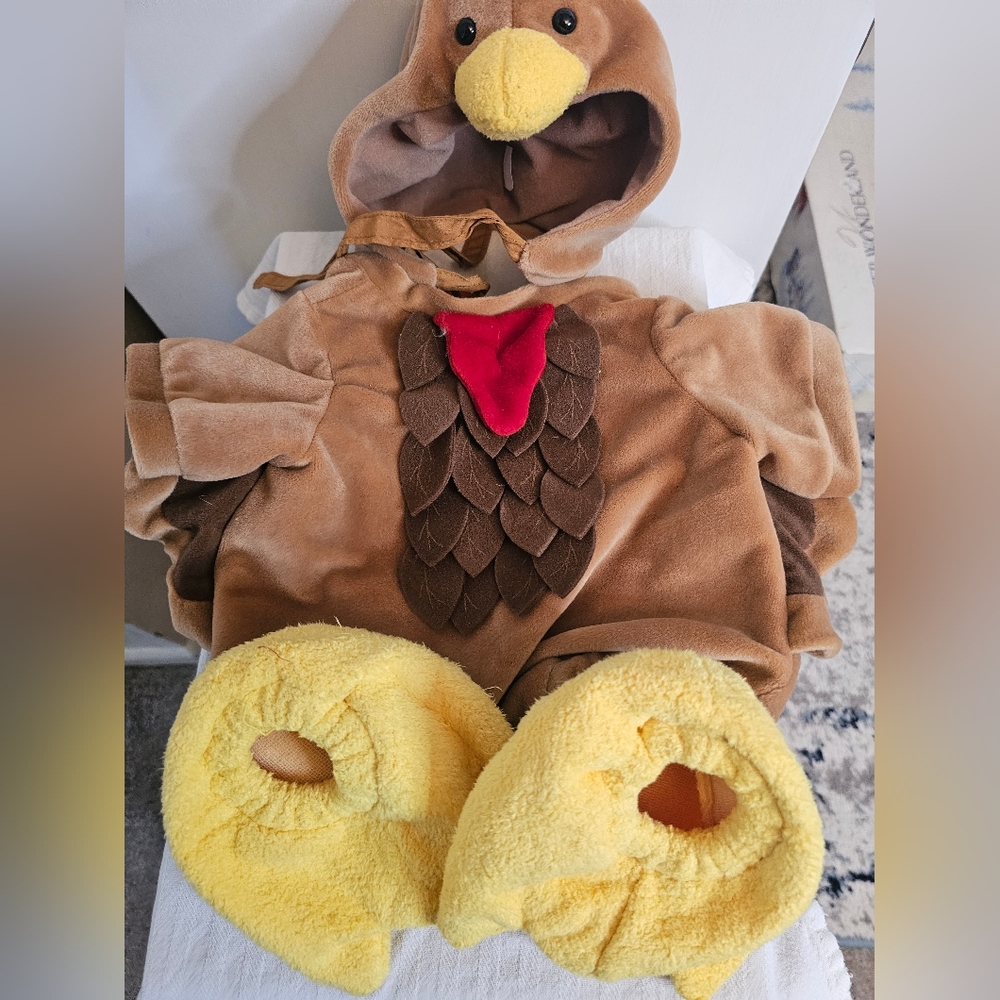 Build A Bear Turkey Outfit RARECostume Clothes Thanksgiving Hood Body Feet Clean